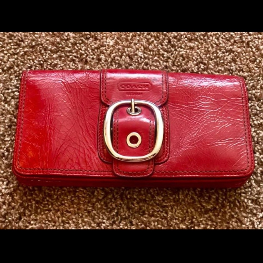 Red wallet Coach